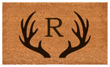 Calloway Mills Antler Monogram Doormat, 24"x48", Letter R
