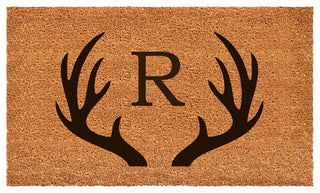 Calloway Mills Antler Monogram Doormat, 24"x48", Letter R