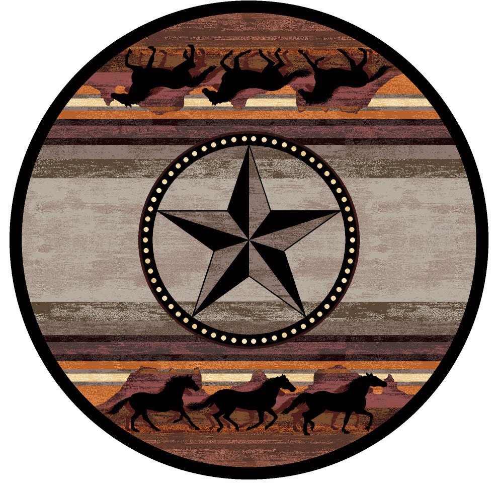 Night Stampede, Gray, 8' Round