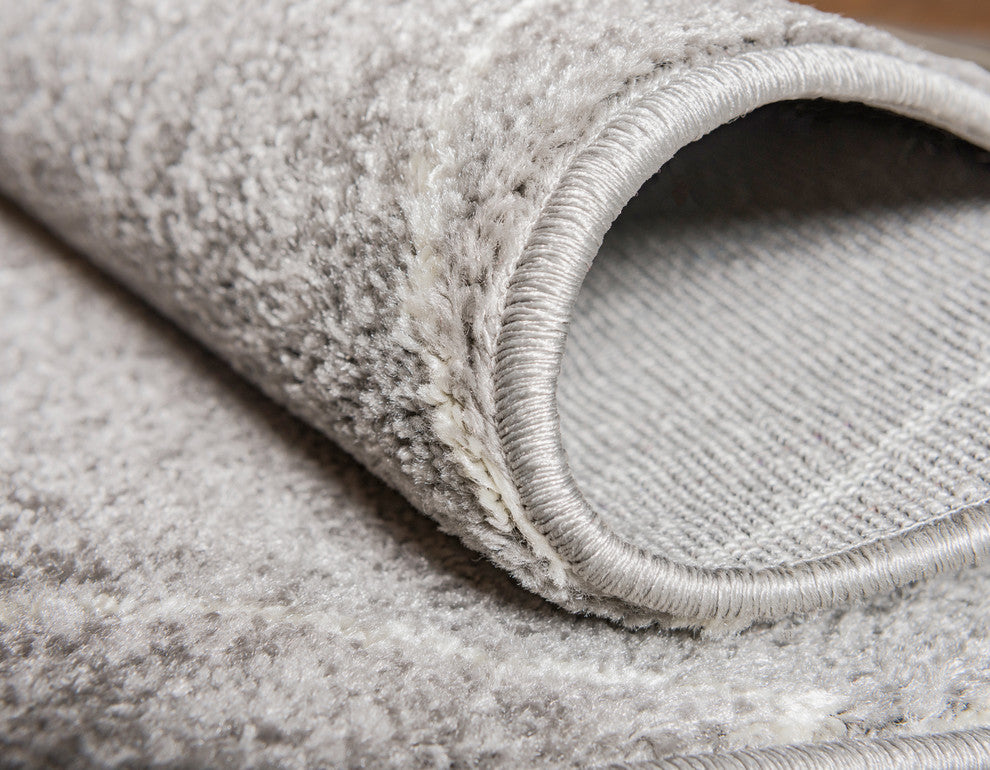 Unique Loom Light Gray Geometric Trellis Frieze 4' 0 x 6' 0 Area Rug