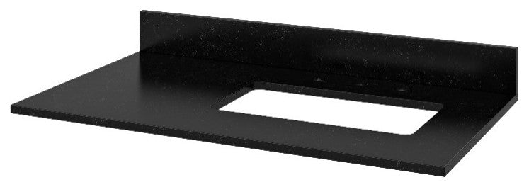 Astoria Transitional 36" Grey Right Offset Sink Vanity, Black Granite Vanity Top