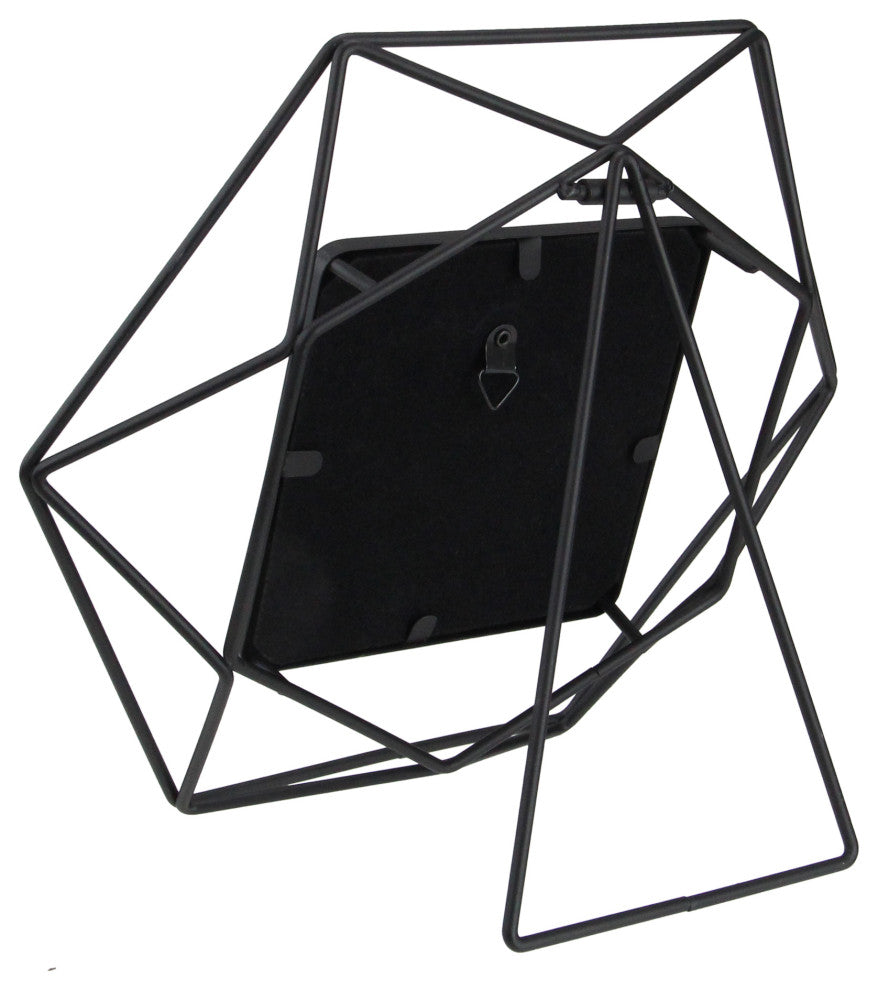 8" Contemporary Hexagonal 4" x 4" Photo Picture Frame Black