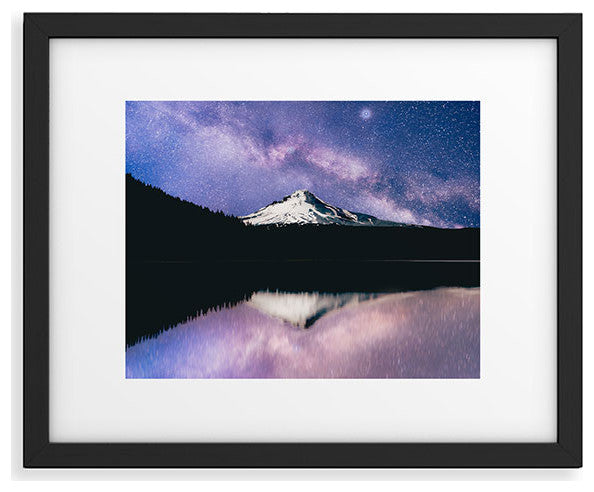 Nature Magick Mount Hood Galaxy Lake Framed Art Print