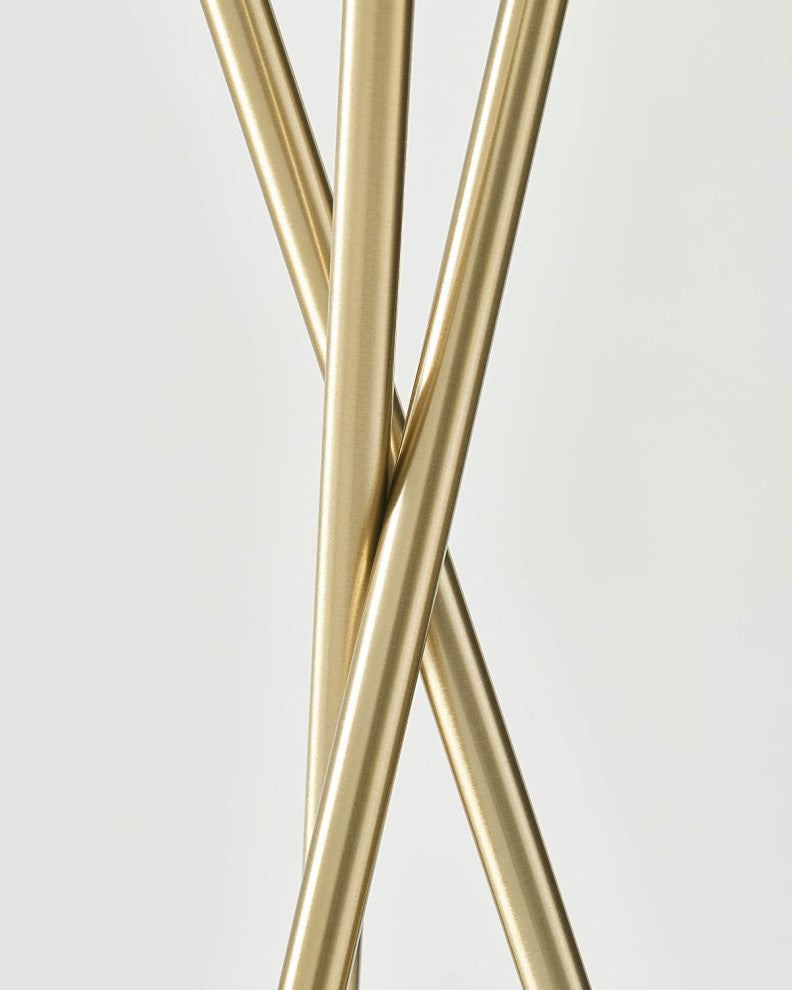 Brightech Jaxon Tripod LED Floor Lamp "“ Mid Century Modern, Living Room Standing, Antique Brass