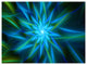Shining Turquoise Exotic Flower, Floral Canvas Art Print, 40"x30"
