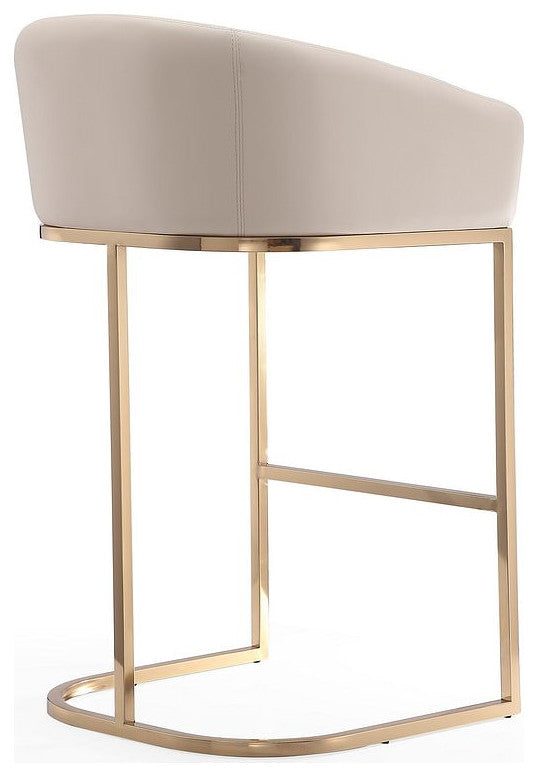 Louvre Barstool in Cream and Titanium Gold
