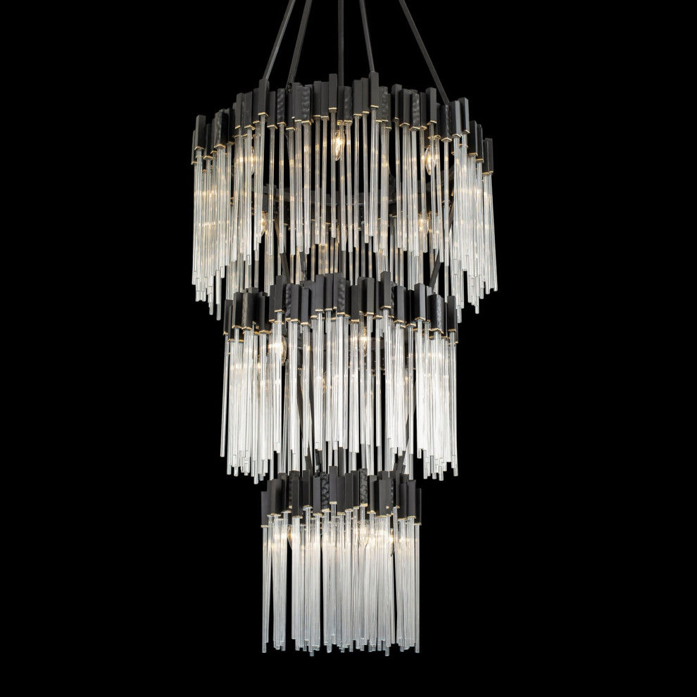 Varaluz 309C19 Matrix 18 Light 30"W Waterfall Chandelier - Havana Gold