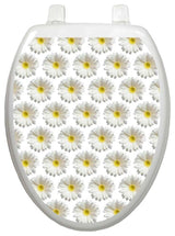 Daisies on Air Toilet Tattoos Seat Cover, Vinyl Lid Decal, Bathroom Decor, Elongated