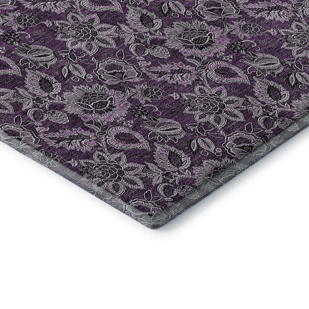 Premium Machine Washable Mayfield AMF661 Eggplant 9' x 12' Rug