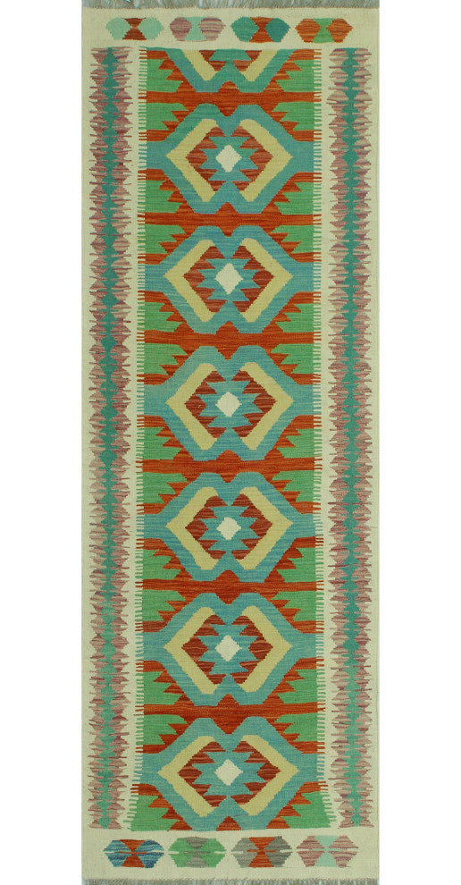 Sangat Kilim Jawid Red/Ivory Runner, 2'8x8'1