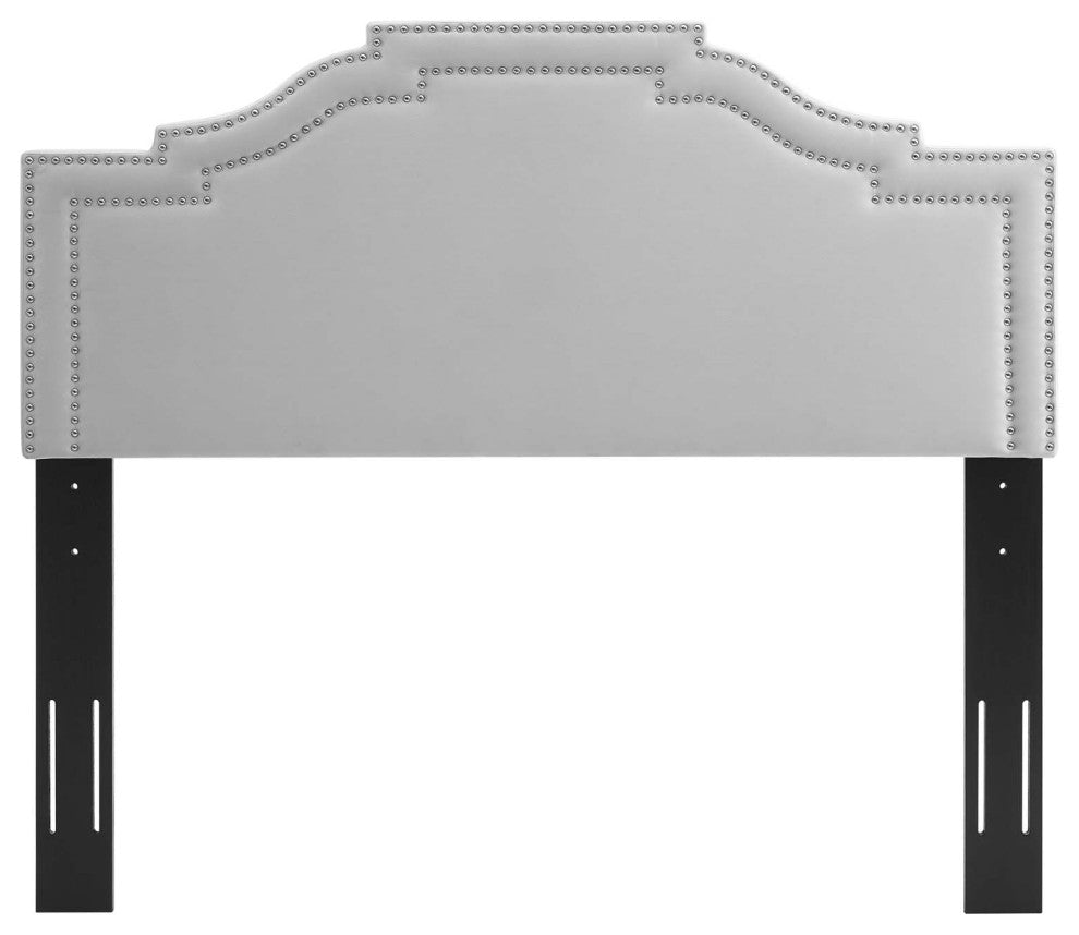 Lucia King/California King Performance Velvet Headboard-Light Gray