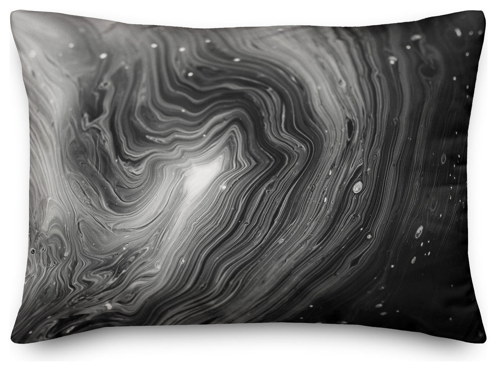 Black and White Galaxy Geode Throw Pillow