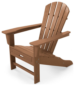 Polywood Palm Coast Ultimate Adirondack with Hideaway Ottoman, Teak