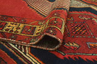 Fine Vintage Distressed Karlee Charcoal/Red Runner, 3'6x12'5