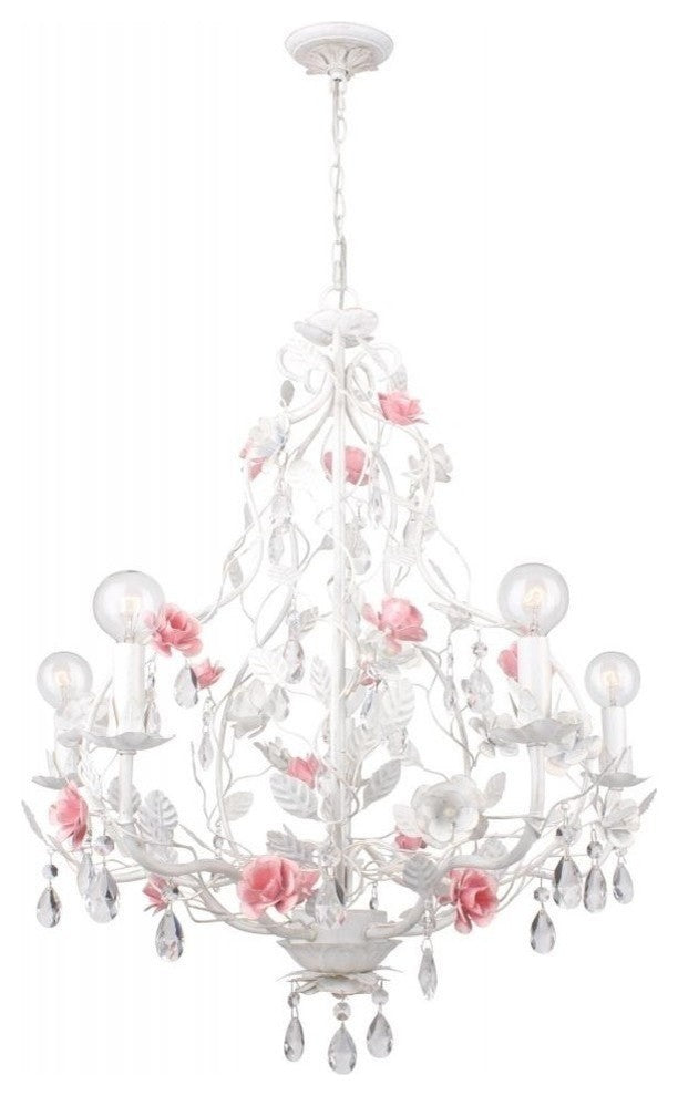 Lola 5 Light Wet White Chandel ier