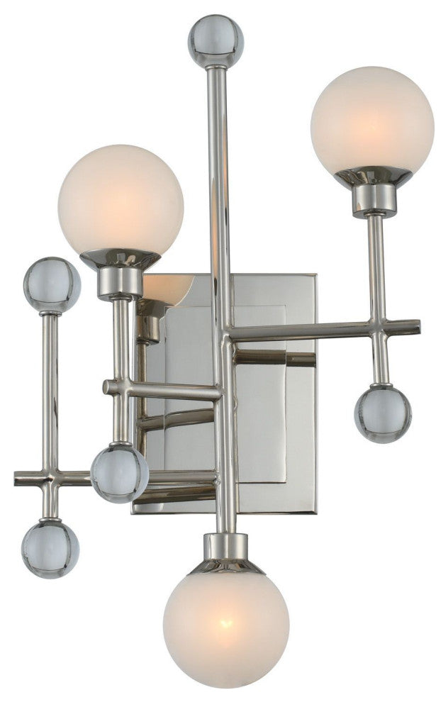 Kalco Lighting Mercer 3 Light LED Wall Sconce in Polished Nickel