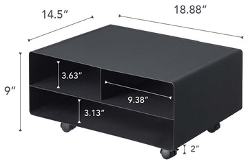 Tower Desktop Printer Stand, Black