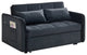 TATEUS 55.5" Twins Pull Out Sofa Bed Velvet  for Small Room Black