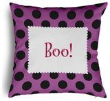 Halloween Boo Dots Accent Pillow With Removable Insert, Orchid, 16"x16"