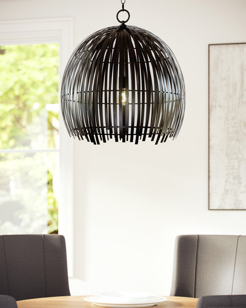Hanalei Large One Light Pendant, Midnight Black