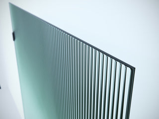 38"x78" Frameless Shower Door Single Fixed Panel Fluted, Matte Black