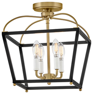 Lark Tate Small Semi-Flush Mount, Black