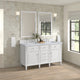 Lorelai 60" Double Vanity, Bright White, 3 CM Carrara White Marble Top