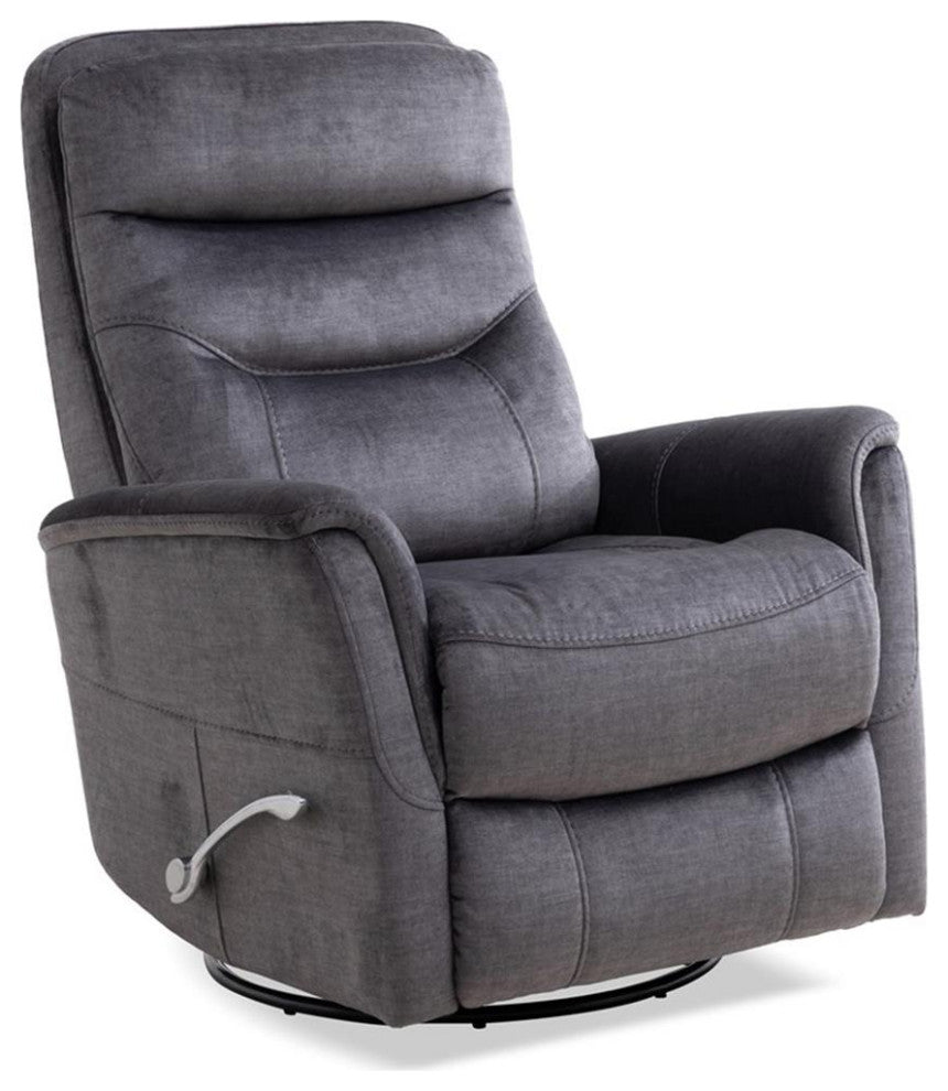 Home Square 34.5" Fabric Swivel Glider Recliner in Capri Charcoal - Set of 2