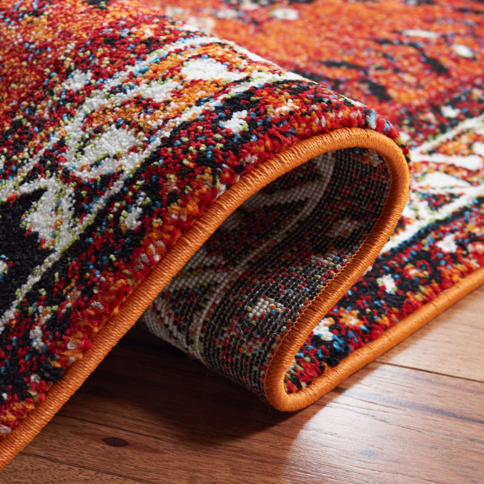 Safavieh Vintage Hamadan Vth293P Traditional Rug, Orange and Red, 6'7"x6'7" Squa