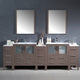 Torino 96" Gray Oak Modern Double Sink Bathroom Vanity, Faucet FFT1030CH