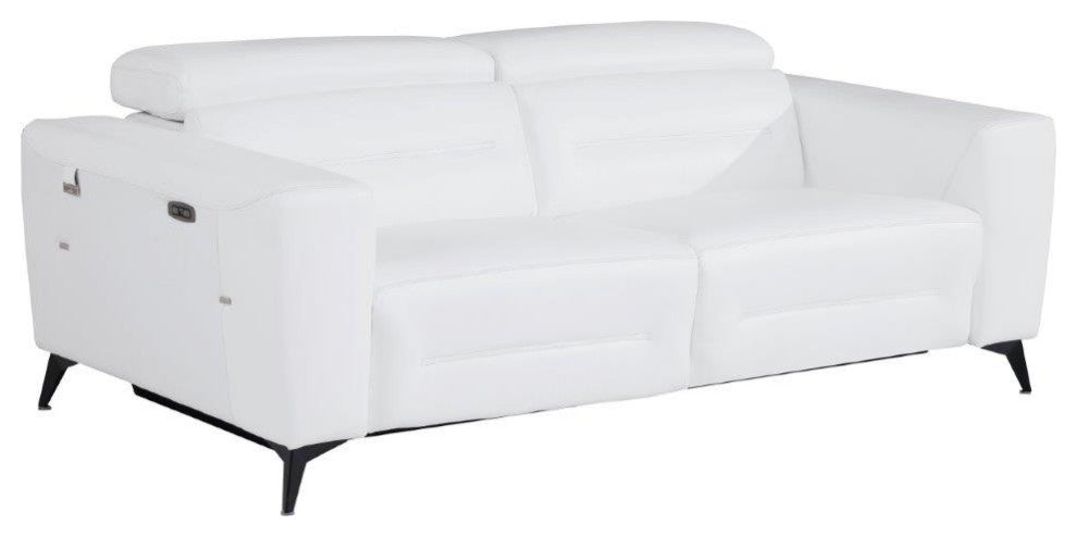 Arezzo Genuine Italian Leather Modern Sofa, White