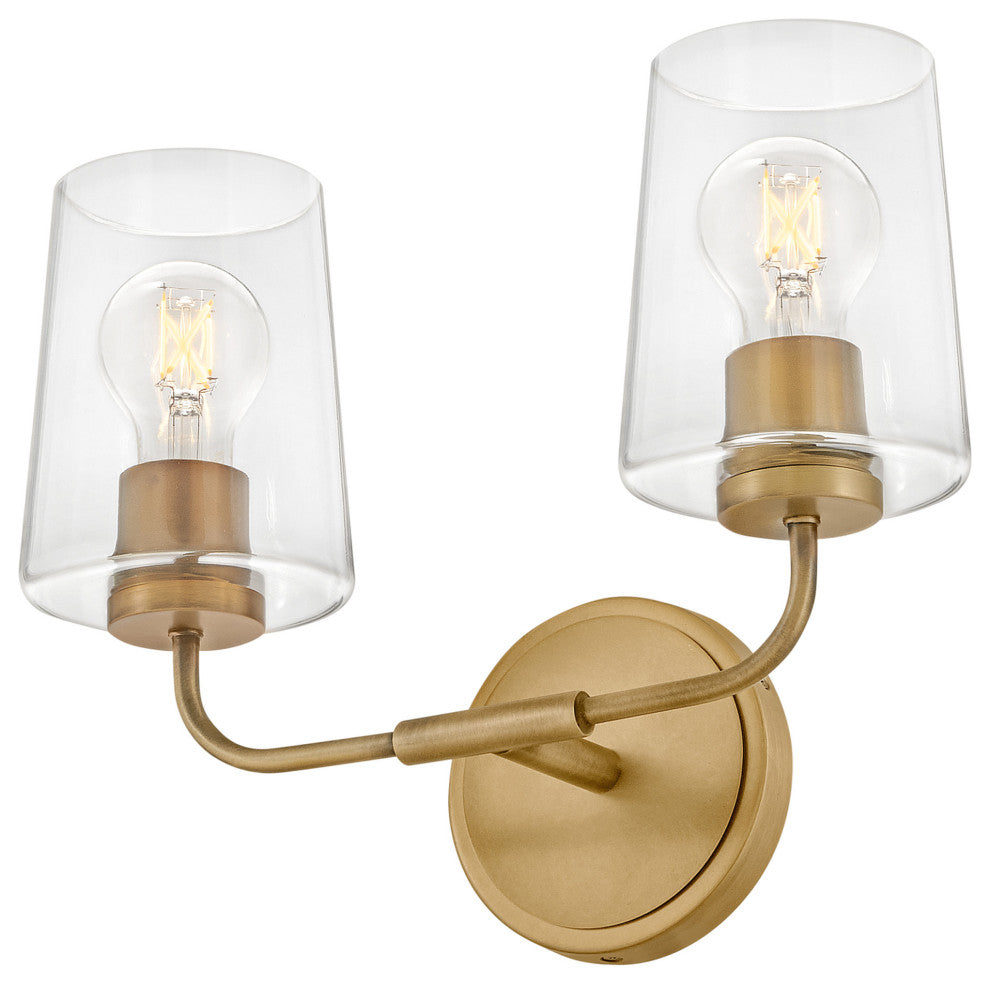 Lark 853452-CL Kline 2 Light 14"W Vanity Light - Black