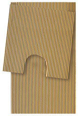 Plain PVC Bathroom Mat Set, 2 pcs, Brown, 20" x 20" and 20" x 31"