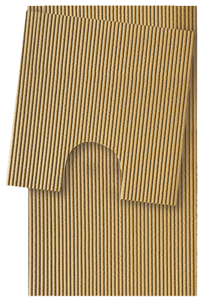 Plain PVC Bathroom Mat Set, 2 pcs, Brown, 20" x 20" and 20" x 31"