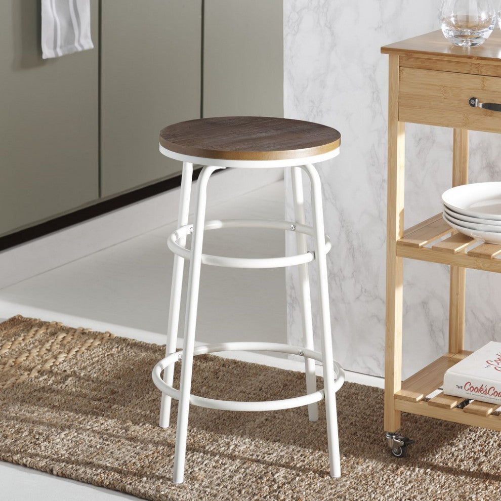 Safavieh Ford Counter Stool, Natural Brown/White