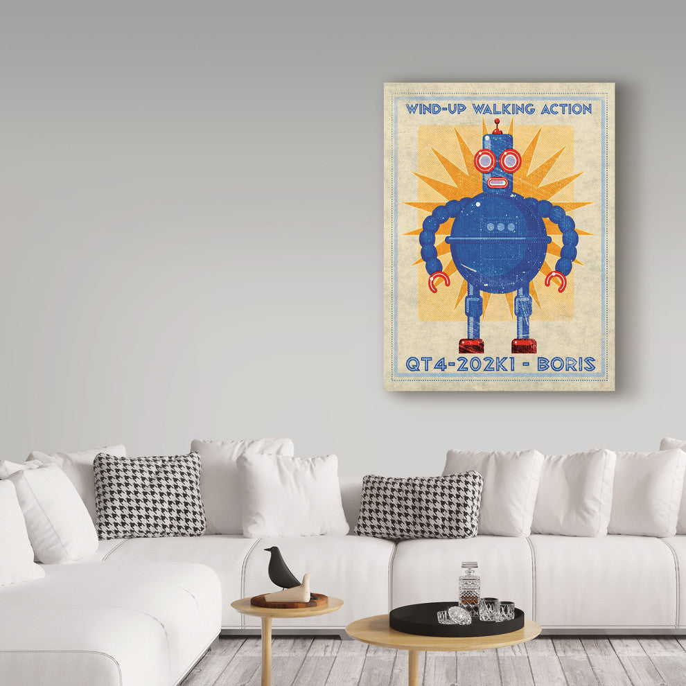 John W. Golden 'Boris Box Art Robot' Canvas Art, 19"x14"