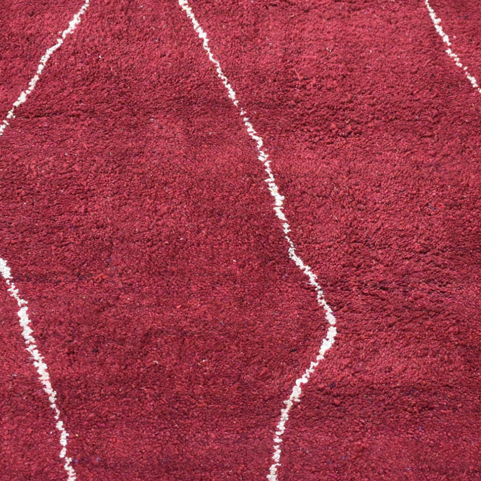 HAND KNOTTED LOOM SILK ECO-FRIENDLY RUGS-8'x10',Rectangle,Red White,Contemporary