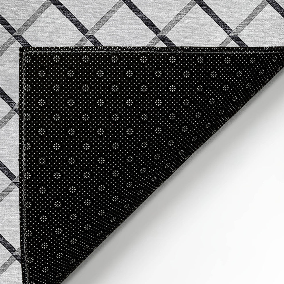 Indoor/Outdoor York YO1 Grey Machine Washable 3' x 5' Rug