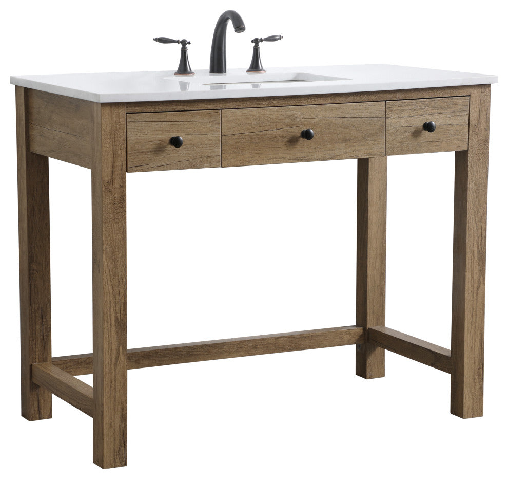 42" ADA Compliant Bathroom Vanity, Natural Oak