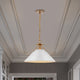 Outpost 1-Light Large Pendant, Matte White With Burnished Brass