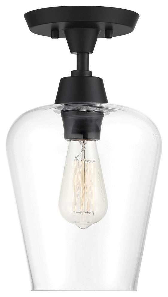 1-Light Semi-Flush Mount, Black
