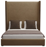 Nativa Interiors Irenne Plain Bed, Brown, Queen, High Headboard