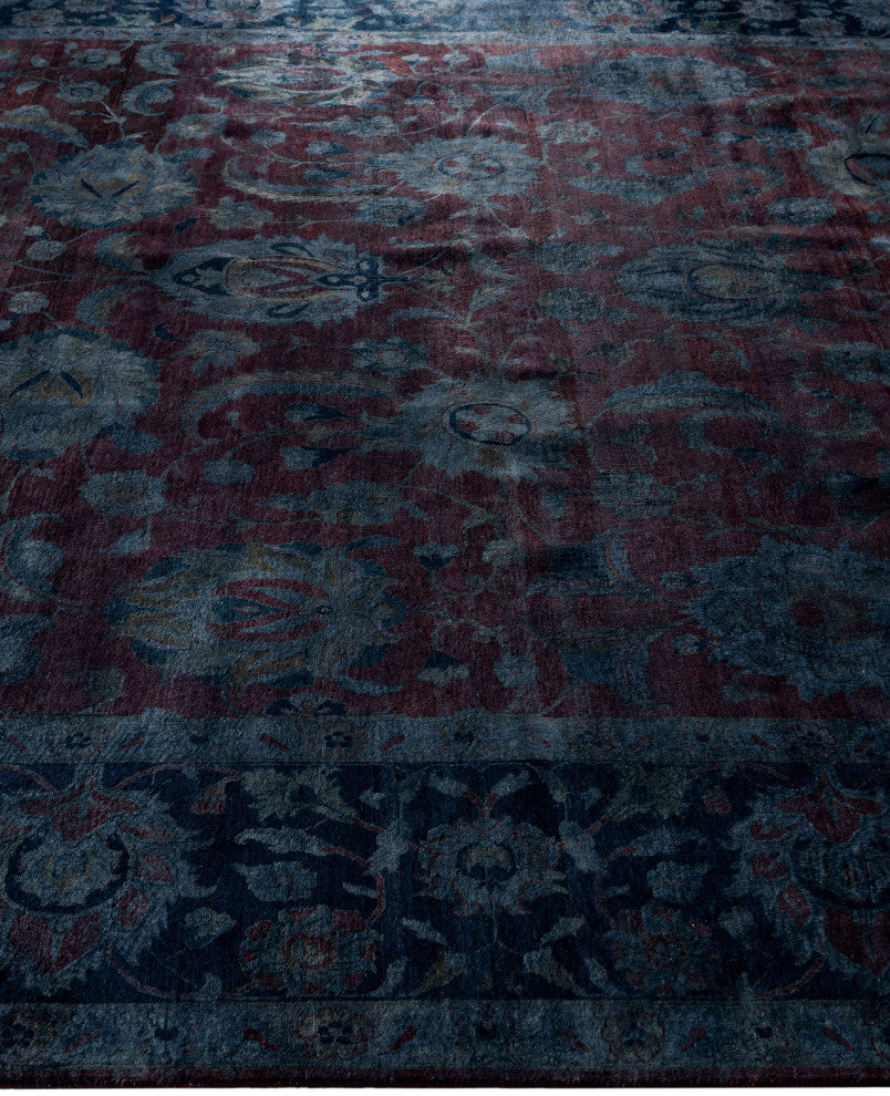 Overdyed One-of-a-Kind Hand-Knotted Area Rug Black, 7' 10" x 10' 4"