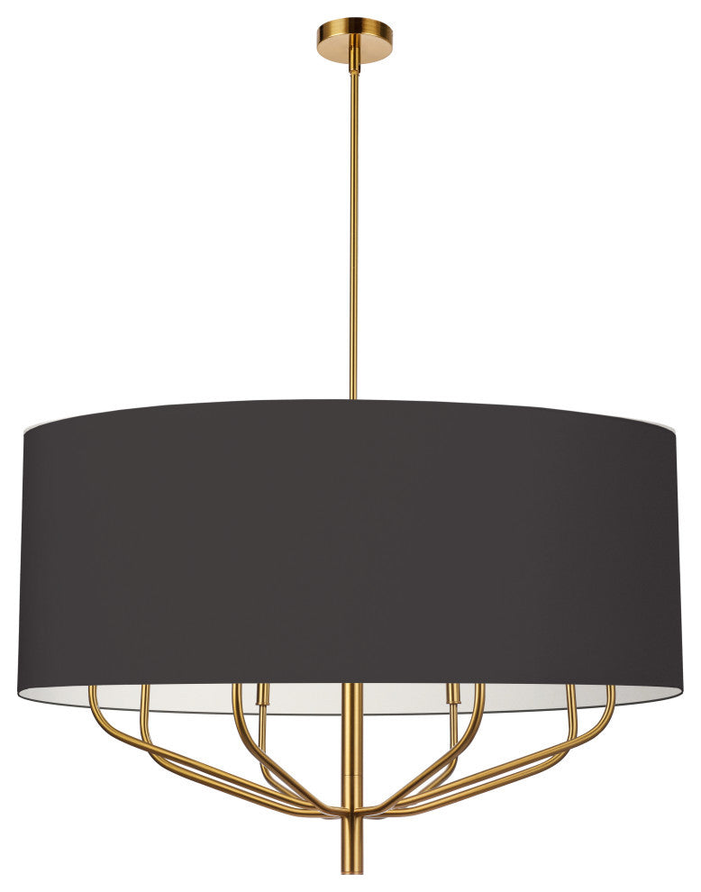 Dainolite ELN-388C-AGB-797 8 Light Chandelier, Aged Brass