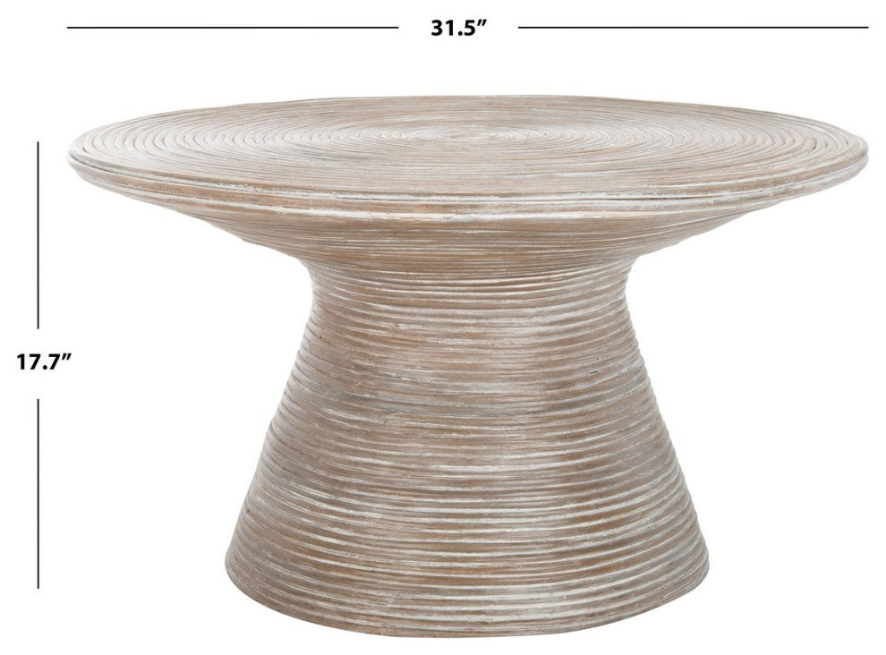 Safavieh Cristina Rattan Coffee Table, Grey White Wash