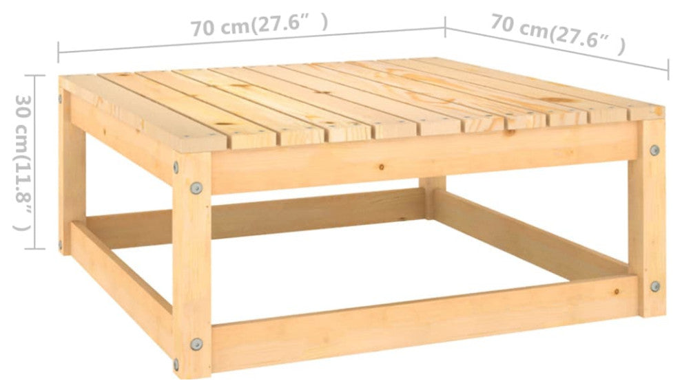 vidaXL Patio Footstools With Cushions 2 pcs Solid Pinewood