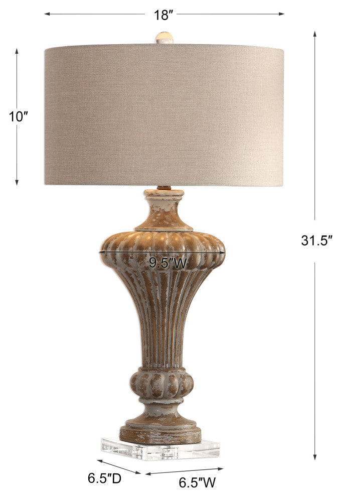 New Uttermost Treneece Aged Pecan Lamp