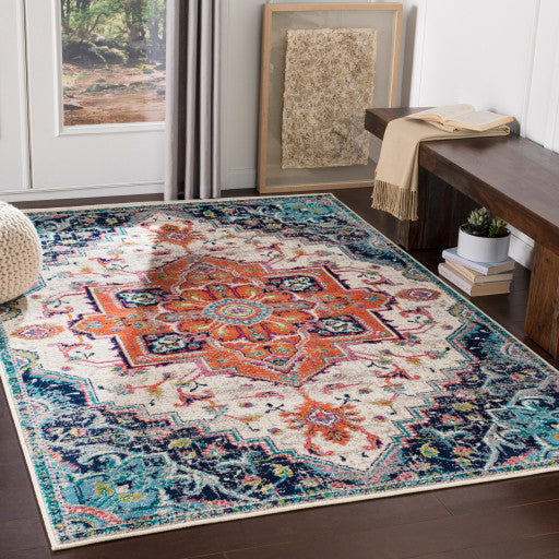 Surya Paramount PAR-1108 7'10"x11'2" Rug, Orange/Blue/Fuschia/Teal/Gray/Cream