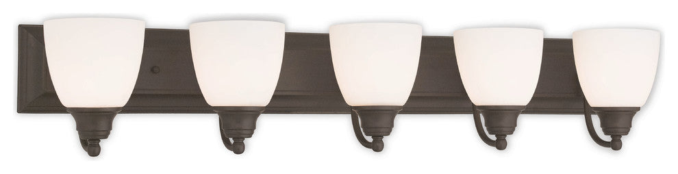Handblown Satin Opal Bath Light, Bronze