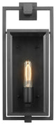Exhibit 1-Light Medium Wall Lantern, Matte Black/Clear Beveled Glass